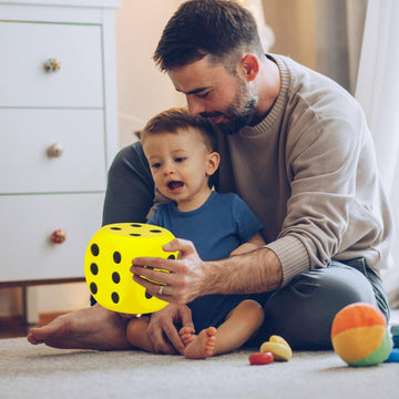 Anboor 5.9'' Large Foam Dice Squishies Jumbo Dice for Classroom Game Dice Kids Toys Collection Decorative Props(Yellow)