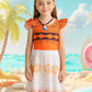Eledobby Princess Costume For Girls Toddler Birthday Party Dress Halloween Outfits Cosplay Dress Up Orange
