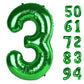 Green 3 Balloon, Number Balloons 40 Inch, 3Rd Birthday Decorations For Kids Girls Boys, Men Women Green Party Supplies For Party