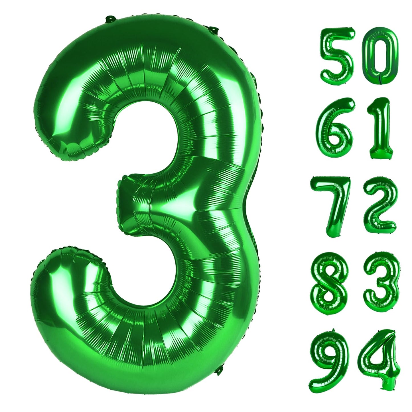 Green 3 Balloon, Number Balloons 40 Inch, 3Rd Birthday Decorations For Kids Girls Boys, Men Women Green Party Supplies For Party