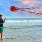 Kizh Kite Octopus Large Frameless Soft Parafoil Kites For Kids And Adults Easy Flyer Kite For Beach Park Garden Playground 150 Inchs Long Perfect Outdoor Fun(Red)