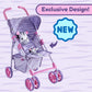Baby Doll Stroller For Toddlers 1-3, Pillow Animal Toy Baby Stoller For Dolls, Pink & Purple Folding Baby Toy Stroller For Dolls, Foldable Baby Stroller Toy For Girls, For Kids (Zebra)