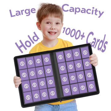 1000+ Pockets Trading Card Binder  enhanced 16 Pocket Card Binder  Ringless Side Loading Collection Album Holder Folders for MTG  TCG  Game Cards & Sports Cards (Grey)