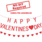 KATCHON Happy Valentines Day Felt Banner With Heart Garland for Mantle, Indoor or Outdoor Decorations, No DIY Required, Red, Fel