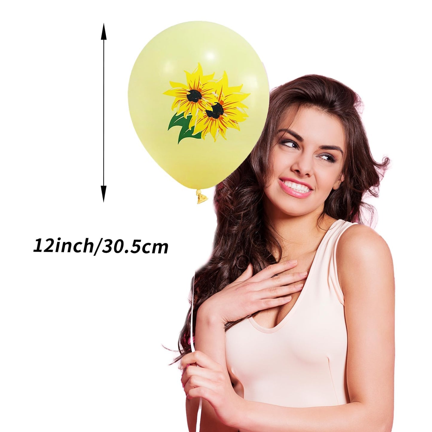 Sunflower Balloons, 12 Inch Sunflower Printed Balloons Yellow Pastel Yellow White Sunflower Balloons For Sunflower Themed Baby S
