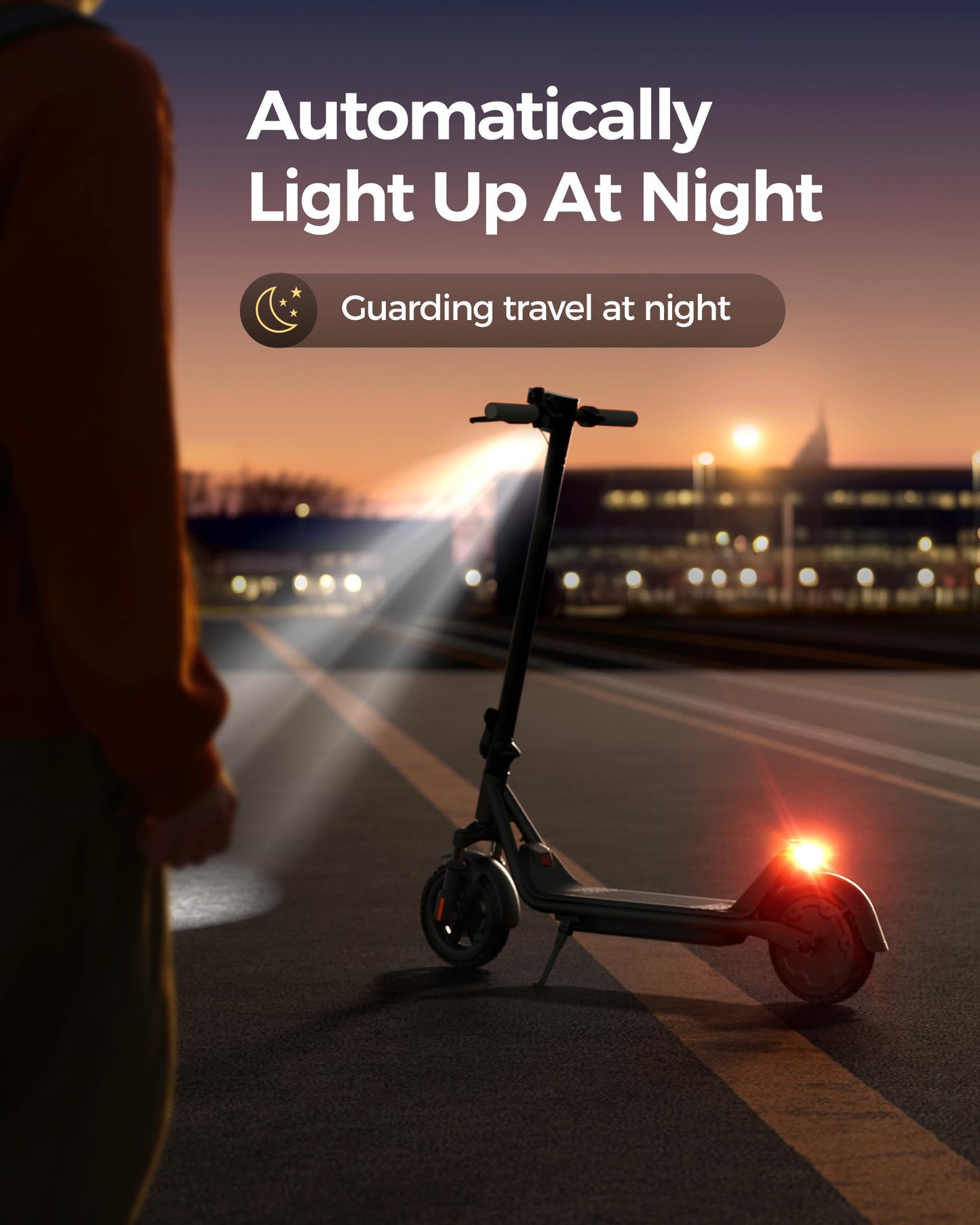 Electric Scooter A1C,Front Suspension Kick Scooter,8.5 Solid Tires,300W Motor,Smart App Control,15.5Mph, Escooter For Teens Adul