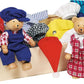 Goki Flexible Puppets Bears Benna & Bennoh With Wardrobe Doll, Multicolor (51914)