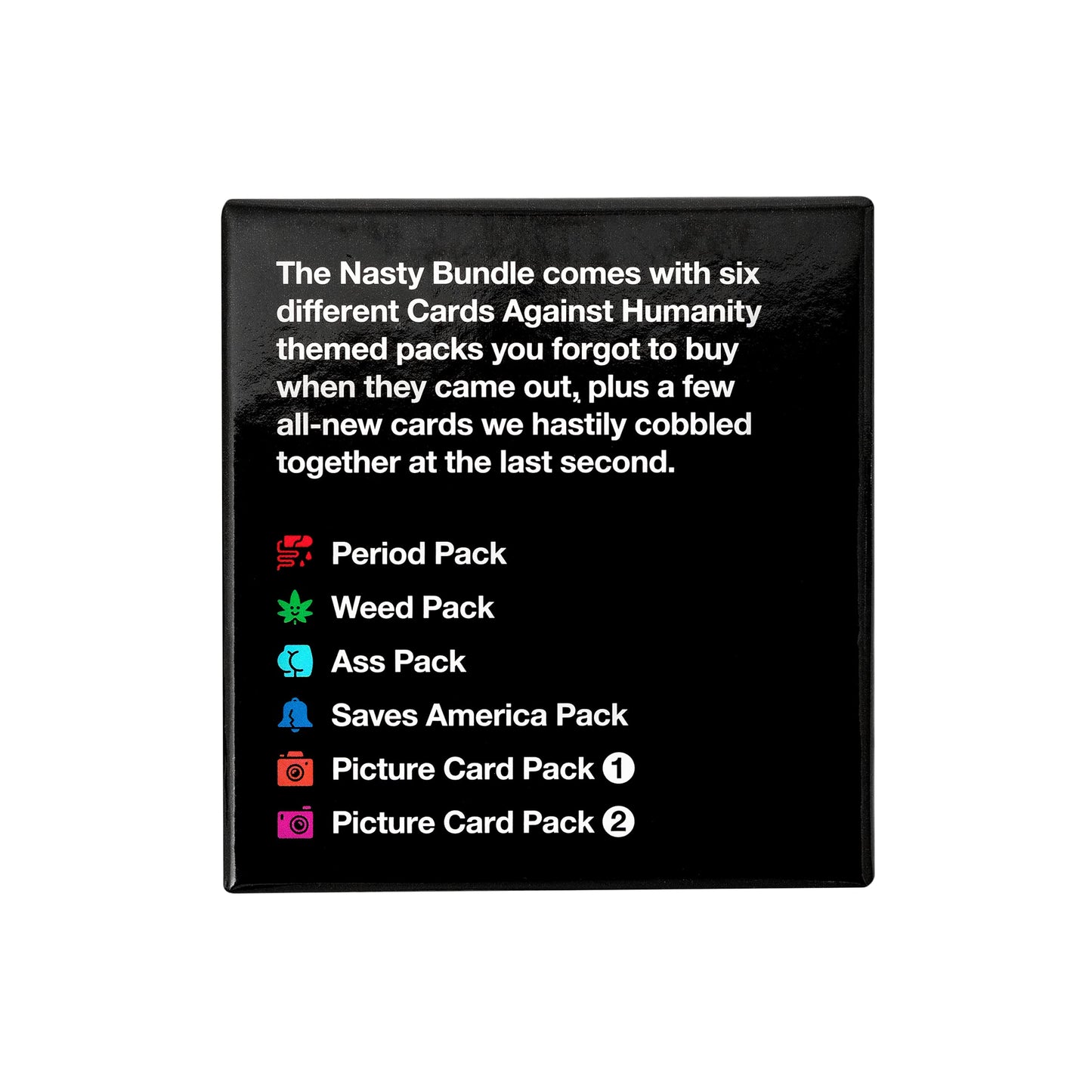 Cards Against Humanity Nasty Bundle - 6 Themed Packs + 10 New Cards, Black & White, Model NSB, Paper Material