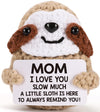 Mbl Funny Birthday Gifts For Mom - Mom I Love You Sloth Much, Handmade Crochet Cute Small Duck Unique Presents For Mama Bonus St