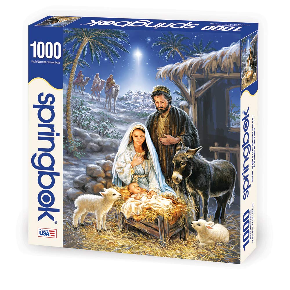Springbok 1000 Piece Jigsaw Puzzle - Nativity Scene, Engineered Wood, Multi Color, Model 34-10784