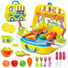 Planet of Toys Plastic Kitchen Play Set for Girls with Big Train Building Blocks Free | Toys Play Kitchen Set & Building Blocks 