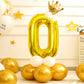 Beeyaky 40 Inch Gold Number Balloon, Helium Mylar Foil, Number 0 for Birthday & Anniversary Decorations