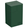 Ultimate Guard Flip 'N' Tray 80+, Deck Case For 80 Double-Sleeved Tcg Cards + Dice Tray, Green/Grey, Independent Magnetic Closure & Microfiber Lining