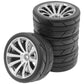 ShareGoo OD 2.55'' Rubber Tires w/Plastic Wheel Rims 12mm Hex Compatible with HSP Tamiya Kyosho Traxxas Sakura WLtoys 1/10 RC On