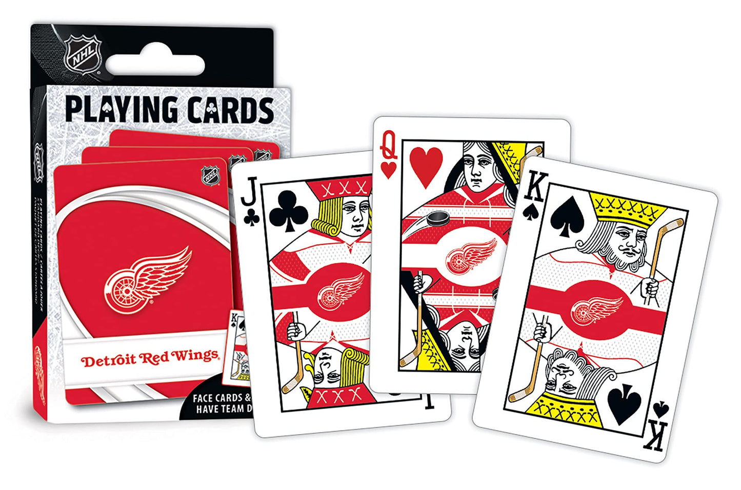MasterPieces Family Games - NHL Detroit Red Wings Playing Cards - Officially Licensed Playing Card Deck For Adults, Kids, And Fa