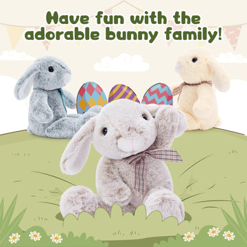 Maogolan 3Pcs Bulk Bunny Stuffed Animals, Soft And Cuddly Easter Bunny Rabbit Plush, 14' Stuffed Bunny Gift For Bunny Lover,Kids, Boys,Girls,Party Decorations