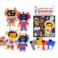 Vkpi 4 Pieces Eva Foam Art Crafts Gift Kit, Creative Make Your Own Spacemen, Cartoon Foam Paper Craft Projects For Kids Ages 4+