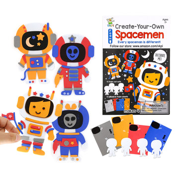 Vkpi 4 Pieces Eva Foam Art Crafts Gift Kit, Creative Make Your Own Spacemen, Cartoon Foam Paper Craft Projects For Kids Ages 4+