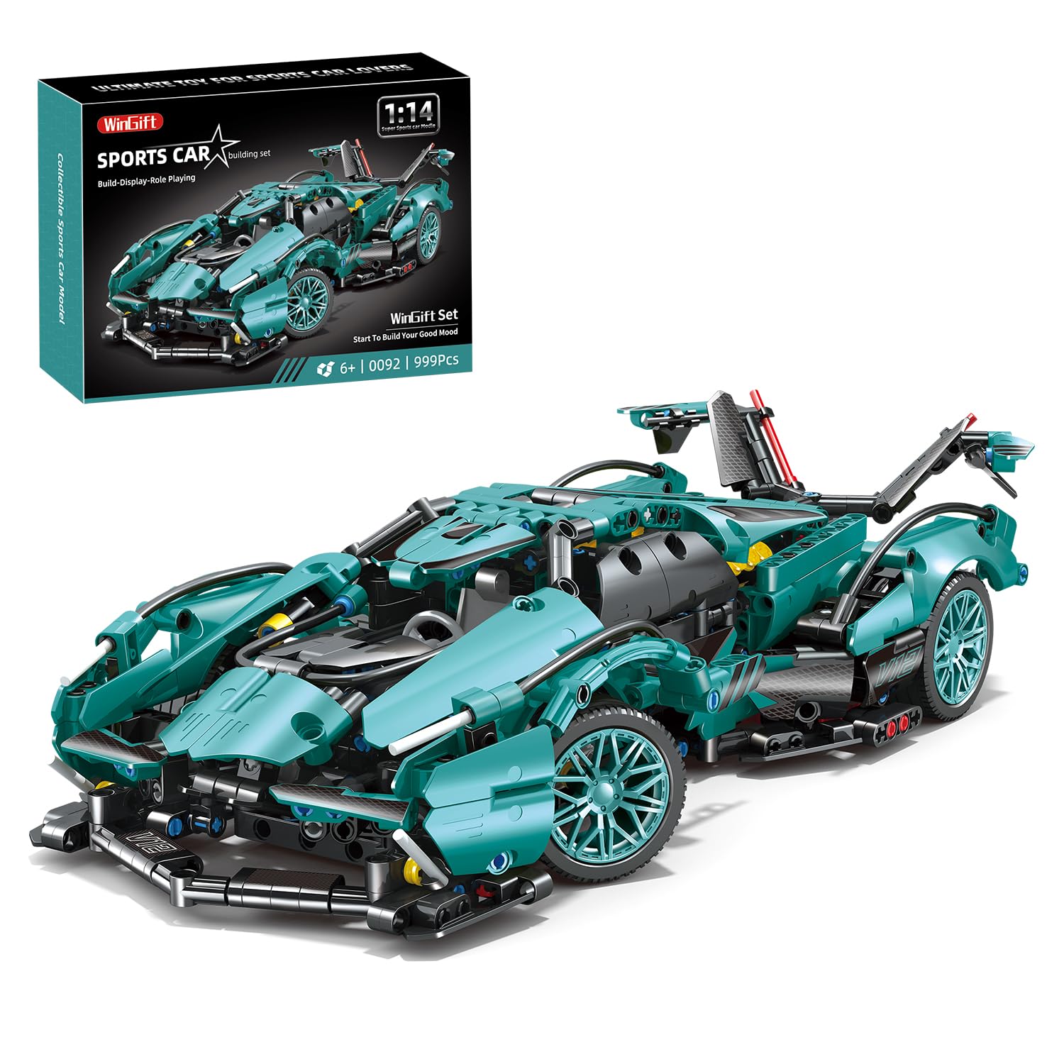 WINGIFT 999 Piece Sports Car Building Blocks Toys Boys or mature-themeds Kits  1:14 Race Car Model Building Set  mature-themed Collectible Model Cars Set to Build  STEM Super Cars Sets for Boys Girls Age 6-12  8-14