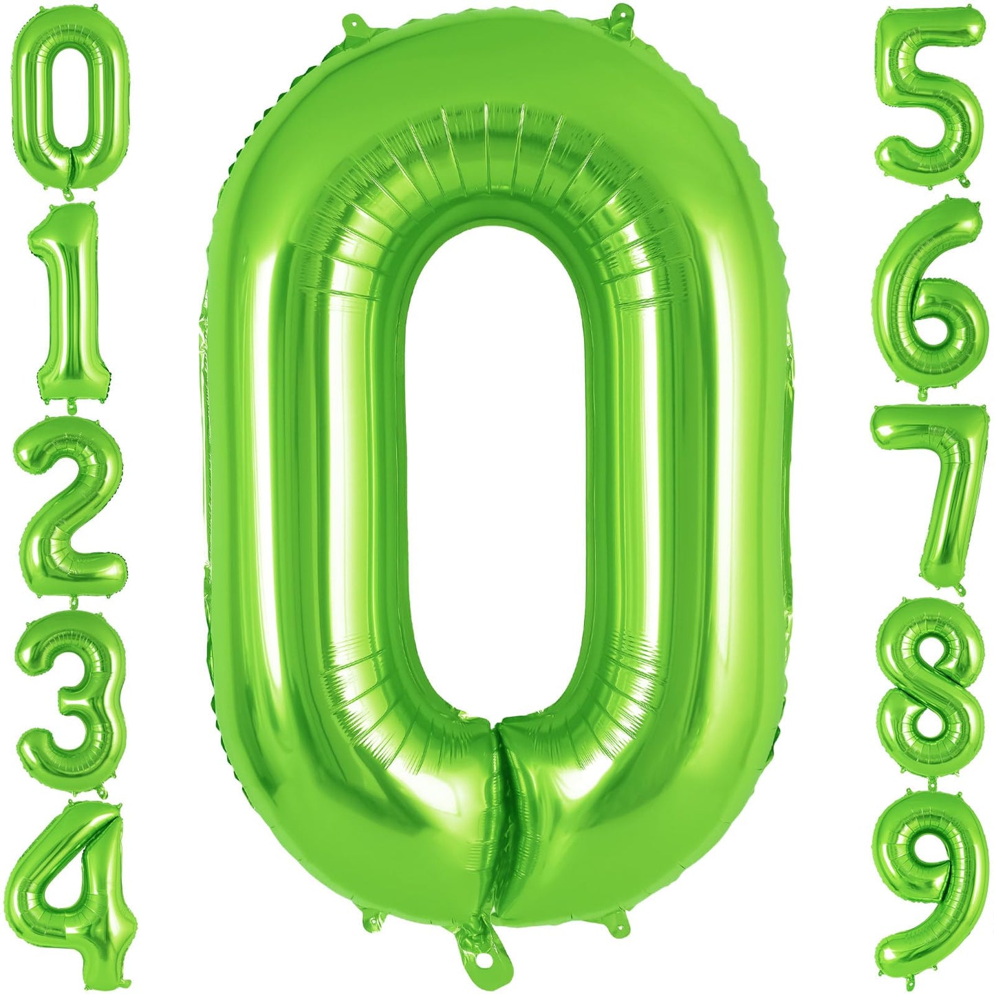 Green Number 0 Balloon 40 Inch, Big Large Foil Helium Number Balloons, Jumbo Giant Mylar Number 0 Balloons For Birthday Party De