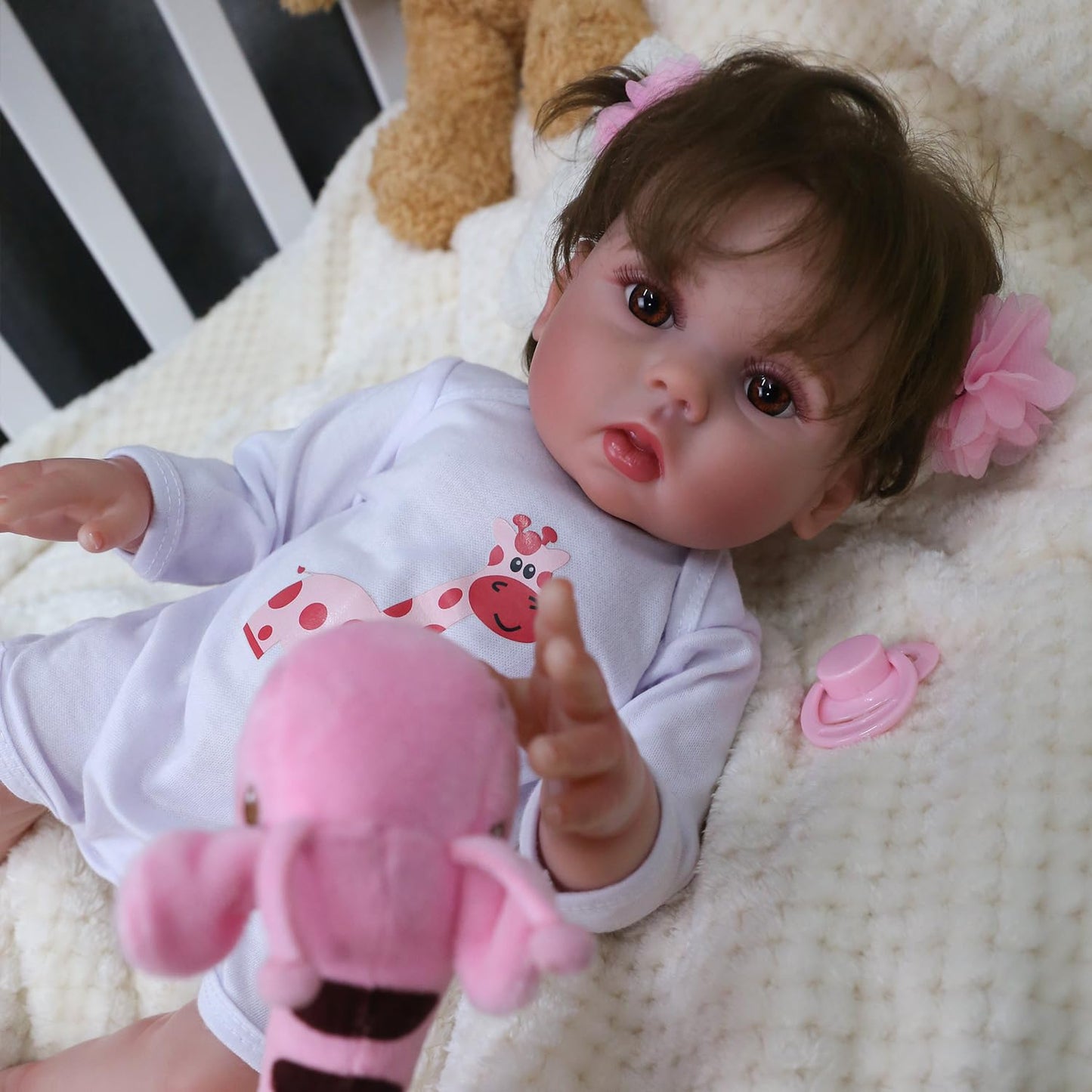 Charex Lifelike Reborn Baby Dolls, 18-Inch Silicone Baby Girl, Adorable Realistic Newborn Weighted Real Life Full Body Vinyl Doll Gift Set For Kids Age 3+