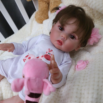 Charex Lifelike Reborn Baby Dolls, 18-Inch Silicone Baby Girl, Adorable Realistic Newborn Weighted Real Life Full Body Vinyl Doll Gift Set For Kids Age 3+