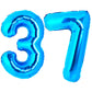 UWPVOWSR 40 Inch Sky Blue Number Balloons - 37 & 73 Birthday Decorations, Aluminum
