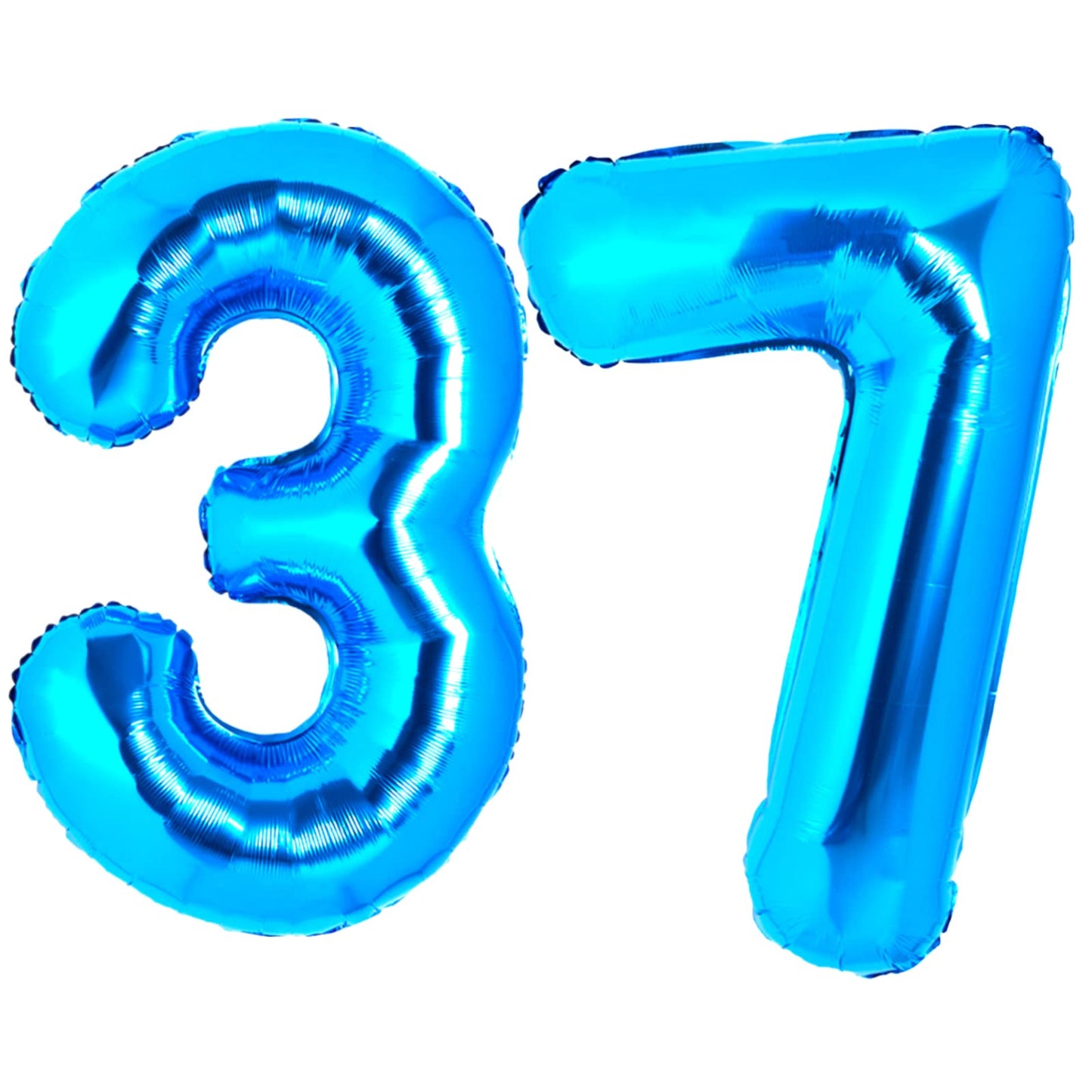 UWPVOWSR 40 Inch Sky Blue Number Balloons - 37 & 73 Birthday Decorations, Aluminum