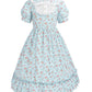 Nuoqi Prairie Dresses For Girls, Blue Laura Ingalls Wilder Costume Pioneer Colonial Dress With Apron, 4-5