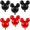 6 Pcs Mouse Head Balloons, 24'' Mouse Mylar Balloon Jumbo Mouse Head Aluminum Foil Balloons For Birthday Party Decorations Baby Shower Supplies Party Favors (Blackred)