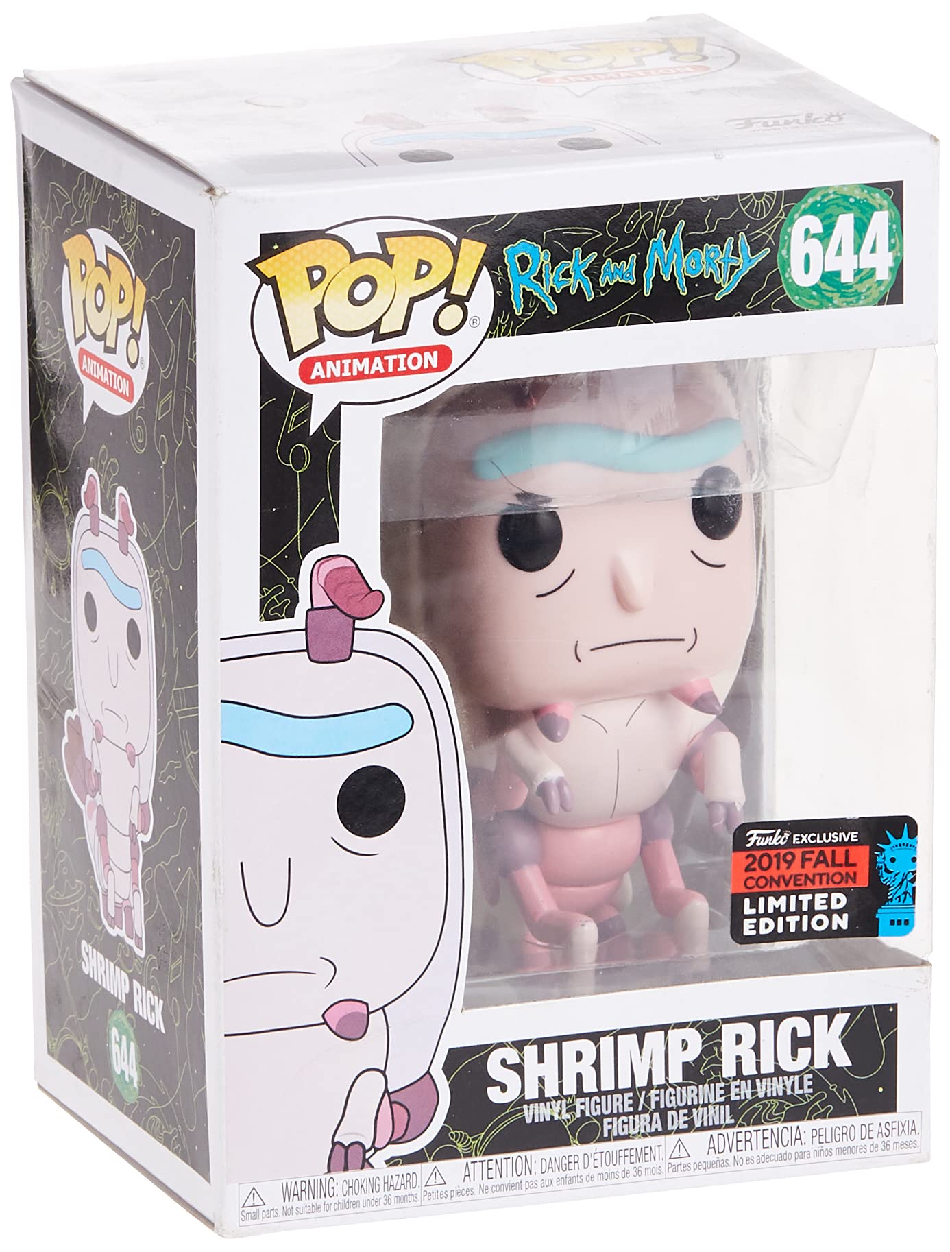 Funko Pop! Rick And Morty Shrimp Rick 644 Nycc Shared Sticker Exclusive