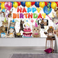 6 X 3.6Ft Cat Happy Birthday Backdrop Cat Birthday Sign Banner Kitties Birthday Party Supplies Decoration Pet Cat Paw Theme Birt