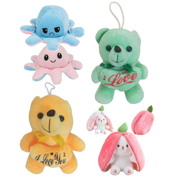 Eitheo Teddy Green Yellow Bunny Octopus Pack 4 Soft Plush Stuffed Animals For Kids Boys Girls | Gift Set