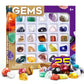 Byncceh Rock Collection Box For Kids - 25 Unique Gemstones- Educational Science Kit, Great Stem Gift For Boys & Girls