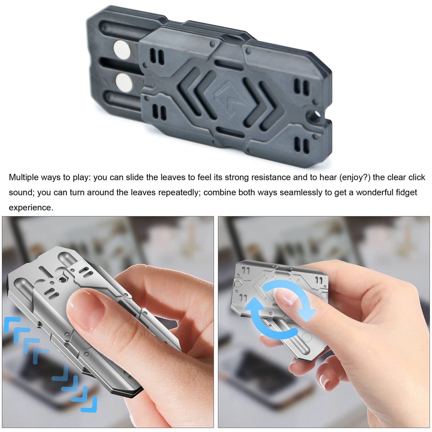 DjuiinoStar enhanced Fidget Slider  Multiple Ways to Play  Addictive EDC Toy  Stress Relief Gift for Fidget Fans  Fidget Clicker  CNC Machined Zirconium Toy for mature-themeds DFS-30