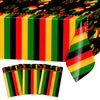 Avezano 3 pcs Black History Month Table Cloth Plastic Disposable Black History Decorations 108 x 54 Inch African American Junete