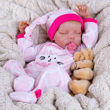 Aori Reborn Baby Dolls Clothes 20 Inch Pink Jumpsuit And Accessories For 17-20 Inch Reborn Doll Newborn Girl