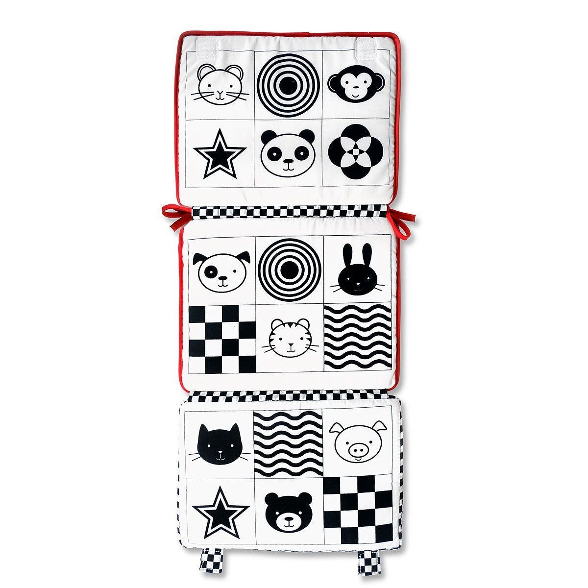 Genius Baby Toys Tummy Time Mirror For Babies 0-6 Months - Double-Sided With High Contrast Images - Baby Floor Mirror Can Be Use