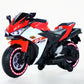 Blitzshark 12V Electric Motorcycle  Kids Motorcycle with Training Wheel  7AH Battery Ride On Motorbike for Kids  3.2 MPH Max Speed  Twist Grip Throttle  Soft Tires Extra Long Seat  Red and White