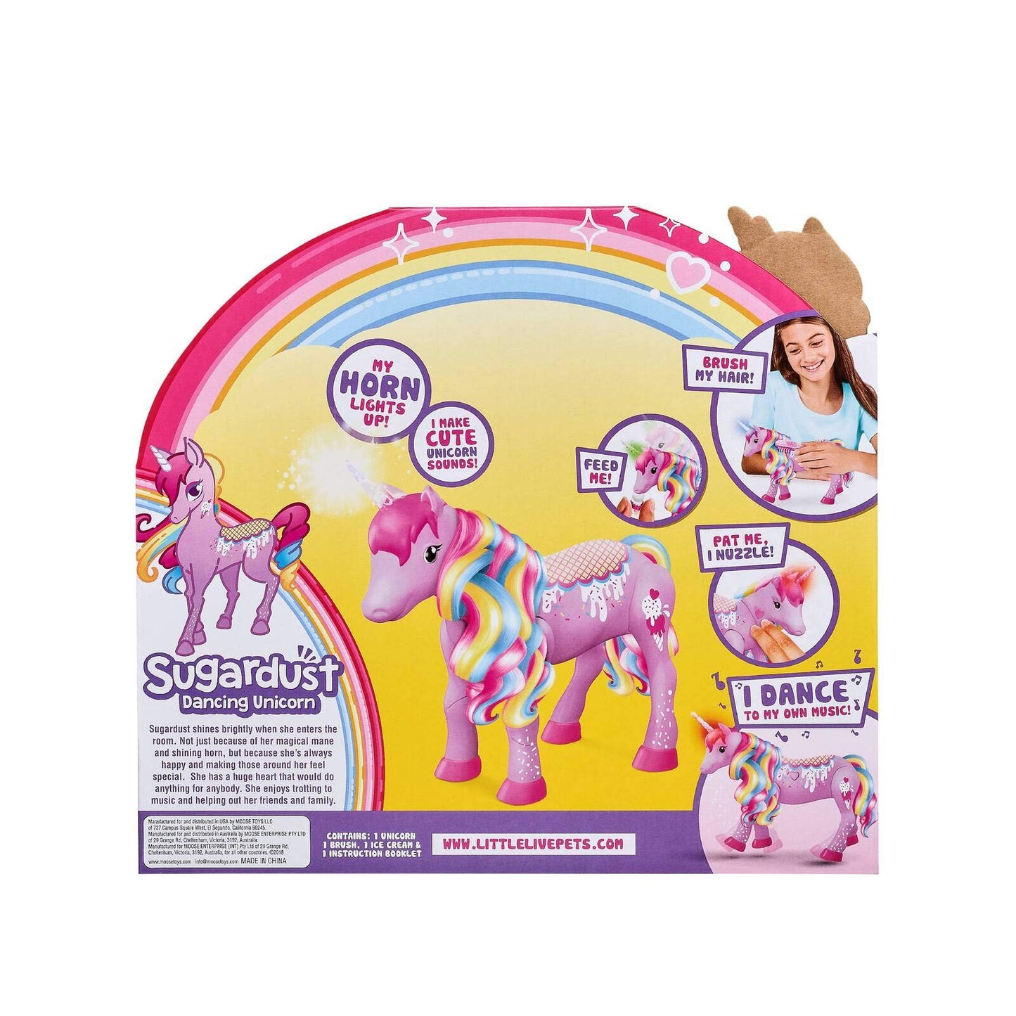 Little Live Pets Unicorn - Sugardust - Green/Red - Plastic - Model 28965.AB0.0000 - Dance to My Own Music!