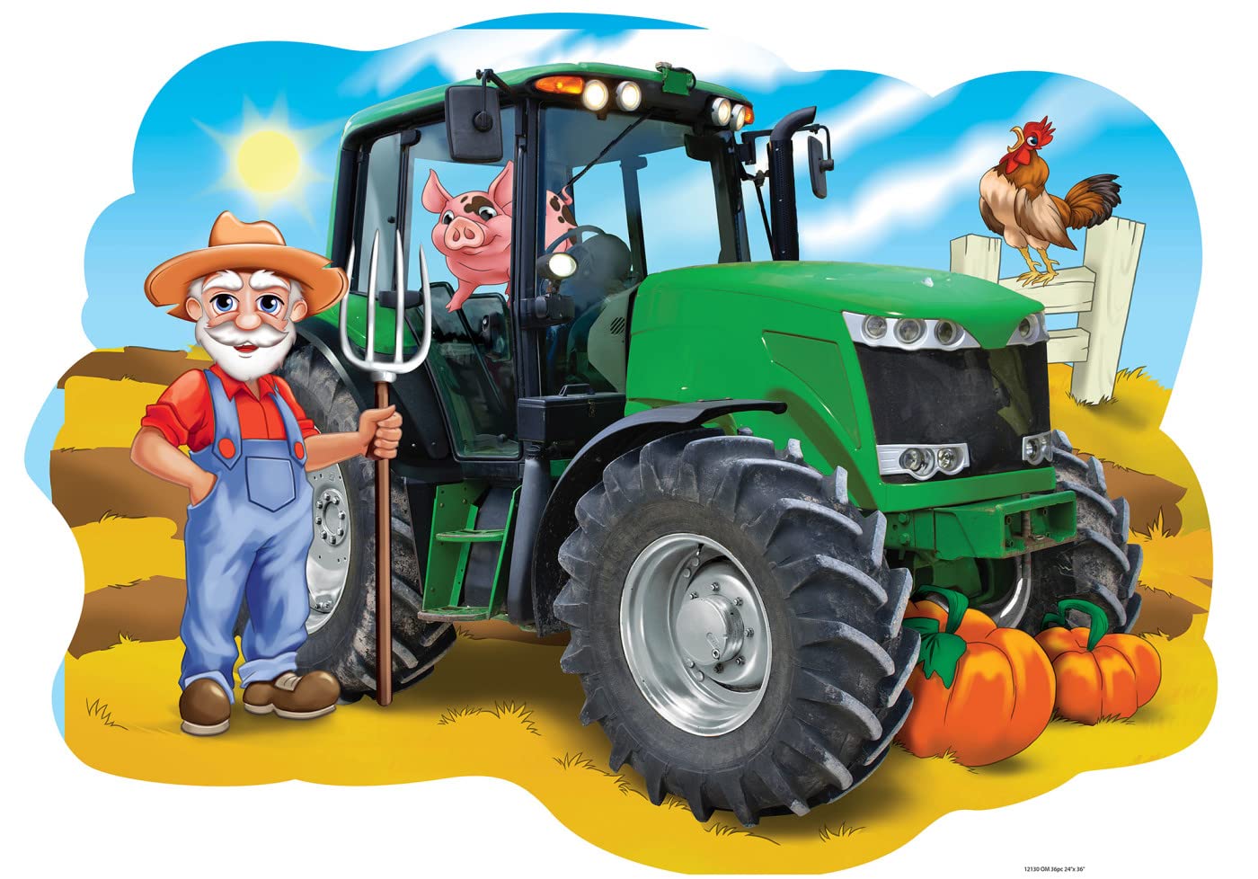 MasterPieces Floor Puzzle - Jumbo Size 36 Piece Jigsaw Puzzle for Kids - Old MacDonald's Floor Puzzle - 3ftx2ft