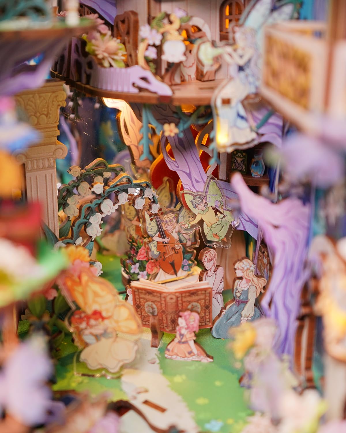 Tonecheer Tonecheer X British Library Diy Book Nook Kit,Shakespeare 3D Wooden Puzzle For Adults,Miniature House Booknook Bookshe