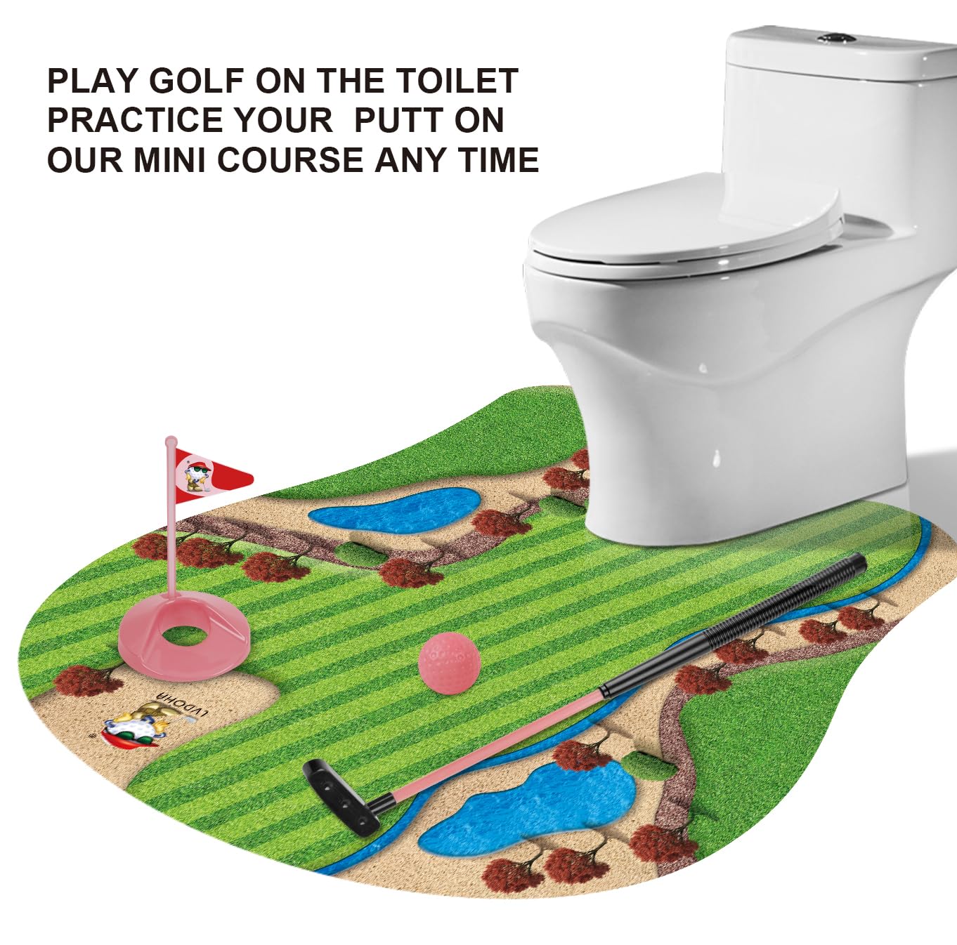 GOODLYSPORTS Toilet Golf  Mini Golf Game - Golf Gifts for Women  Gag Gifts Funny mature-themed - Funny Gifts for Women  Mom  Sister  Girlfriend  Birthday  Mothers Day - White Elephant Gifts for mature-themeds