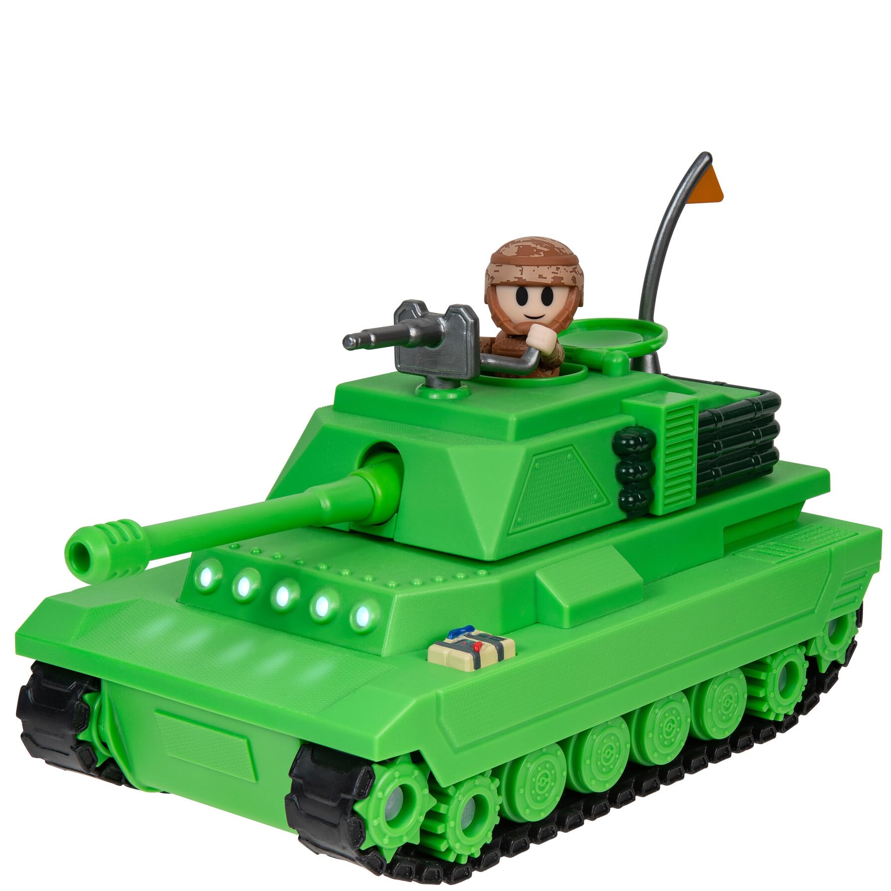DevSeries Brookhaven Feature Tank - 7.5-Inch Vehicle with Lights, Working Treads, Ejecting Turret, 2.75-Inch Figure, and Exclusi