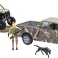 New-Ray Green Camo Pickup Truck with Polaris Razor and Figure Set