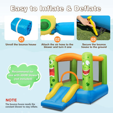 Bountech Inflatable Bounce House, Bouncy House For Kids Indoor Outdoor Party With Jumping Area, Including Oxford Carry Bag, Repair Kit, Small Castle Bounce House For Toddlers Gift