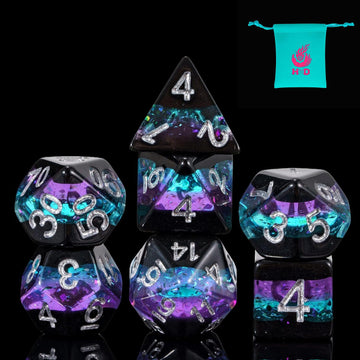 HDdais DND Dice Set, 7PCS Polyhedral Dice Set Filled Foil for Dungeons and Dragons, D&D Dice for Role Playing Game and Tabletop 