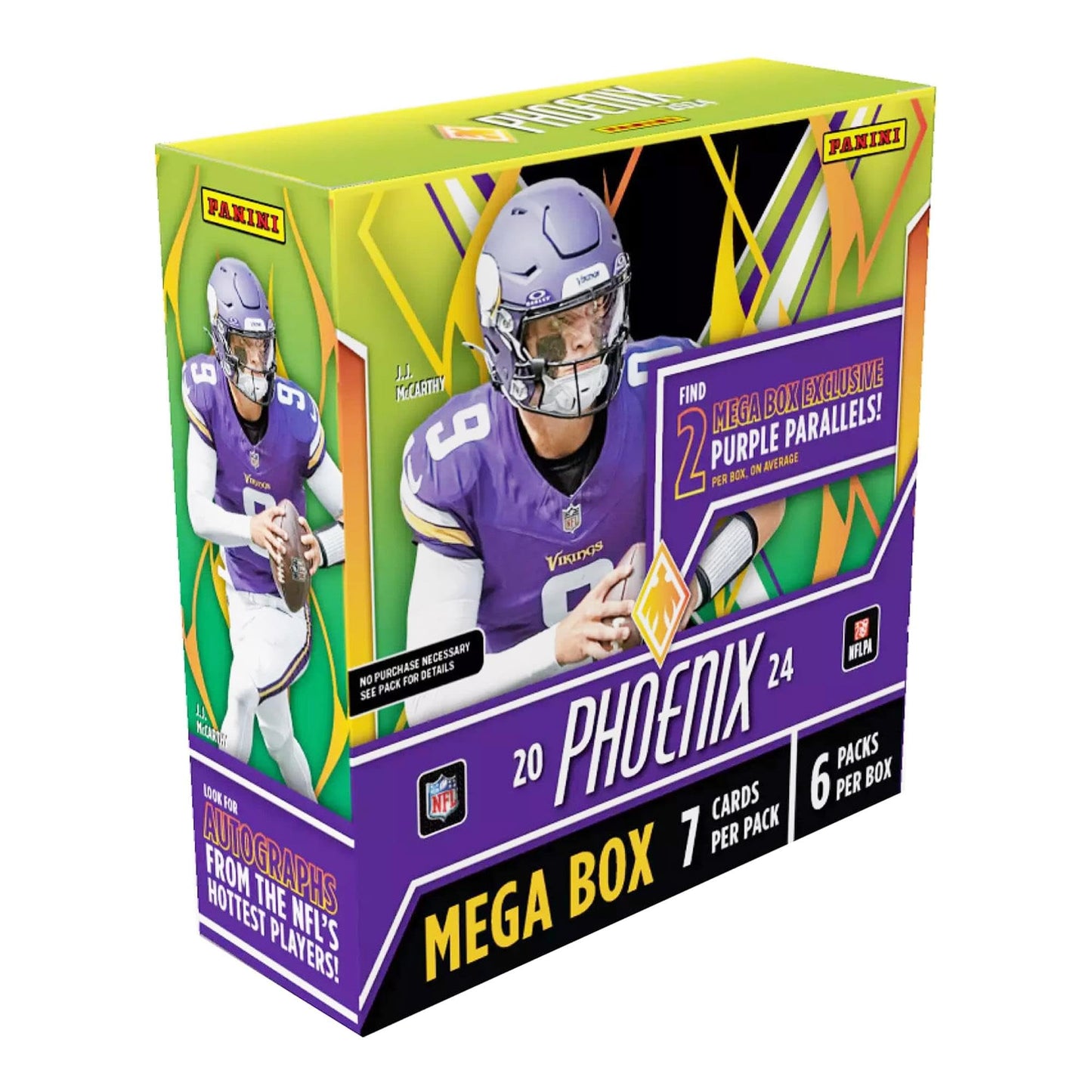 2024-25 Panini Phoenix Nfl Football Mega Box - Retail Exclusive, 42 Cards, Color Blast Parallels, Rookie Cards, Official Trading