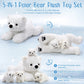 Leitee 5 Pcs Polar Bear Plush Set Large Mommy Polar Bear Stuffed Animal With 4 Cuddly Baby Plushies In Belly For Boys Girls Birthday Winter Holiday Decor Gifts(Lying)