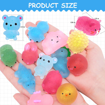 Pokonboy 30 Pcs Squishies Mochi Toys, Mini Kawaii Squishy Crystal Animals Squeeze Stress Relief Toys Easter Basket Stuffers Christmas Birthday For Kids